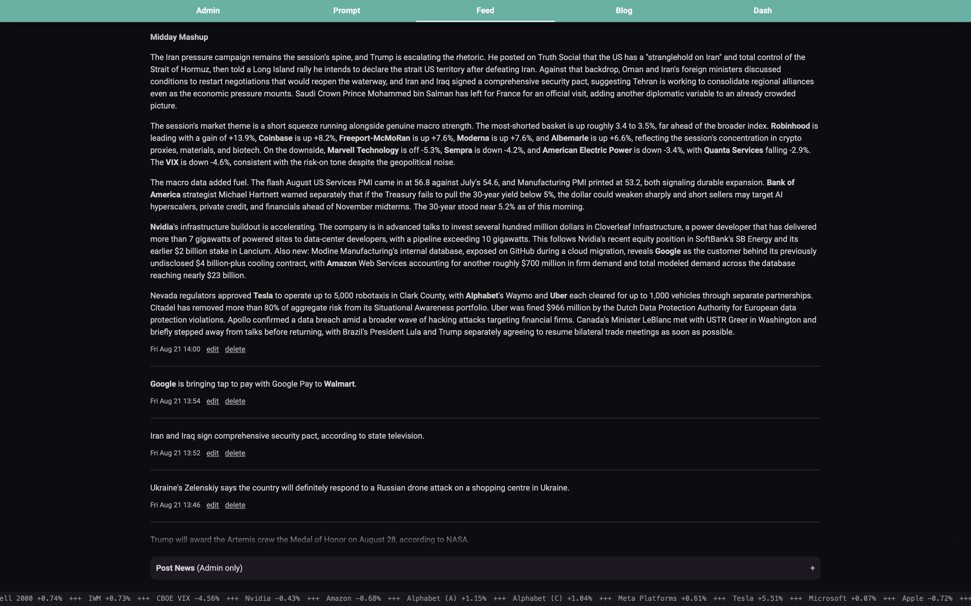 GammaLab real-time market news feed, 4 of 4